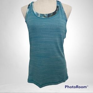 Lululemon Twist & Toil Tank Heathered Teal Blue Sun Dazed Multi Blue Size 6